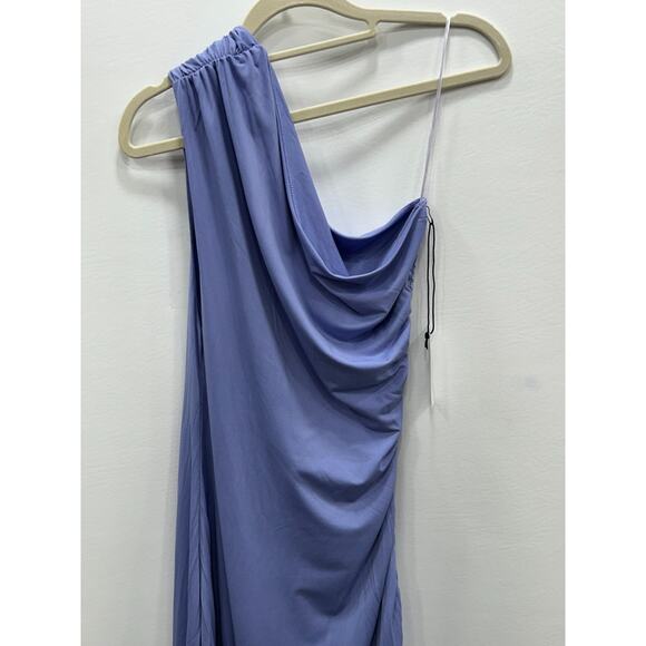 NWT Shades of Rose Womens One Shoulder Maxi Dress Ruched Side Purple Size M - Picture 3 of 10